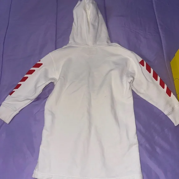 Off white hoodie dress with shoes to match